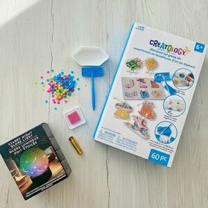 Kids Creative Bundle: Starry Night Globe Light & Creatology Diamond Art Kit Toys